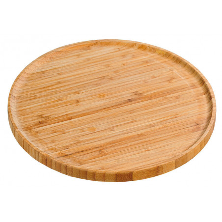 Planche à découper pour pizza en bambou - Beige - D 32 cm