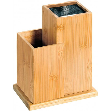 Porte couteaux en bambou - Beige - L 10 x l 10 x H 23 cm