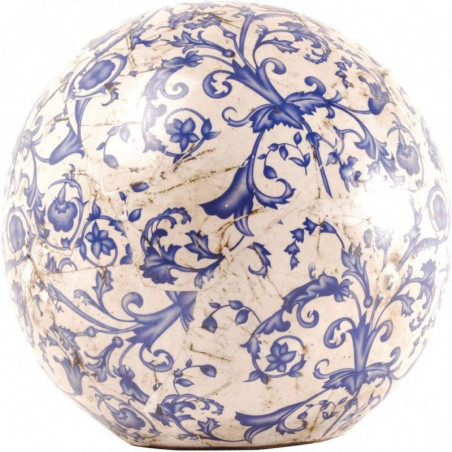 Boule en ceramique - Bleu - D 18 cm