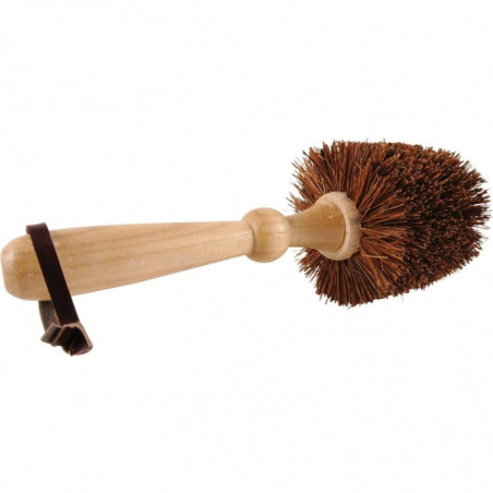 Brosse pour pots à fleurs en bois et fibre de coco - Marron - D 12 cm