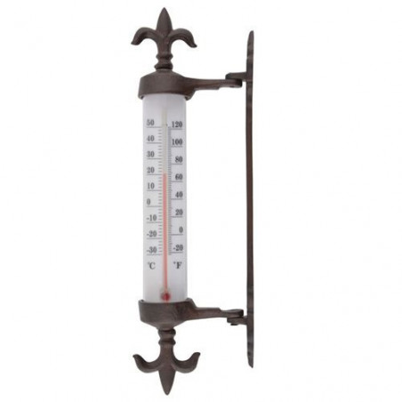 Thermomètre d'extérieur en Fonte - Degré Celsius et Fahrenheit - H 29.5 cm