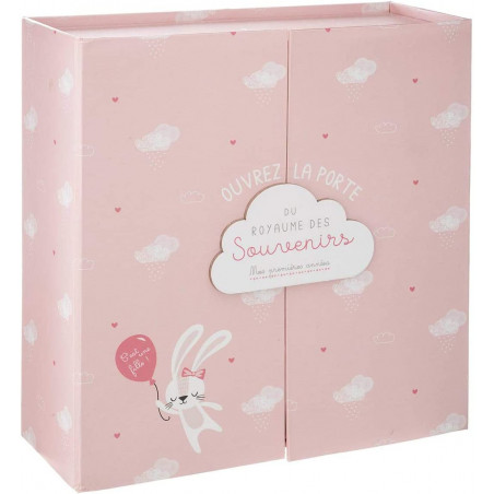 Coffret naissance ouverture nuage - Rose