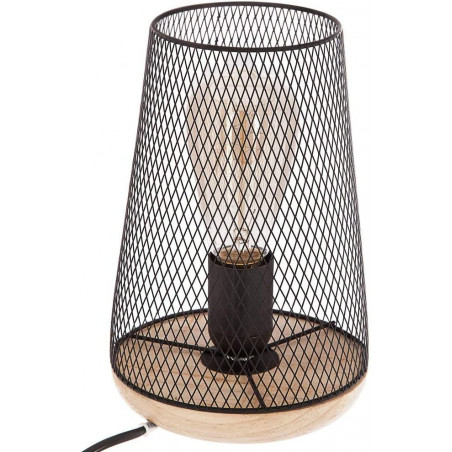 Lampe - 15 x 23 cm - Métal et bois - Noir
