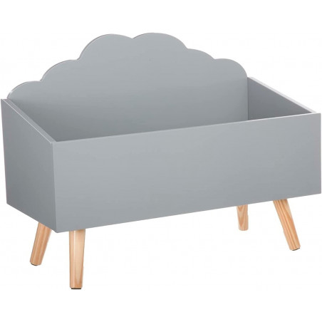 Coffre de rangement nuage - L 58 cm x P 28 cm x H 45 cm - Gris