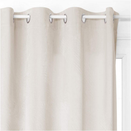 Rideau occultant effet velours - 140 x 260 - Beige