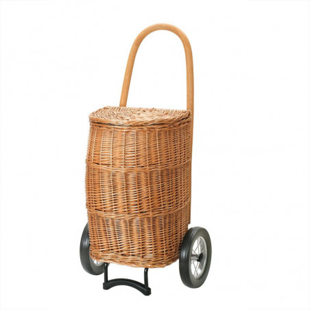 Chariot de courses en osier collection Korb shopper Natura XXL design Crème - Max 40 kg - Sans revêtement en tissu