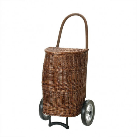 Chariot de courses en osier collection Korb shopper Natura XXL design Crème - Max 40 kg - Avec revêtement en tissu