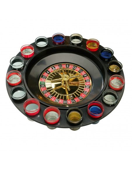 Jeu de roulette à boire avec 16 verres à shot et 2 billes