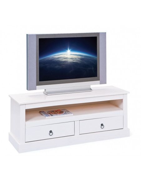 Meuble TV provence - Blanc - L 118 cm