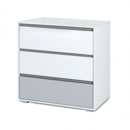 Commode Dalia 3 tiroirs - Blanc - L 80 cm x l 81 cm x P 45 cm