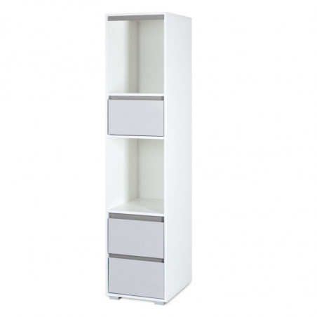 Meuble Dalia 3 tiroirs + 2 niches - Blanc - L 183 cm x l 42 cm x P 50 cm