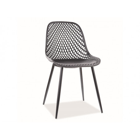 Chaise en plastique quadrillé gamme Coral - Noir - H 75 cm