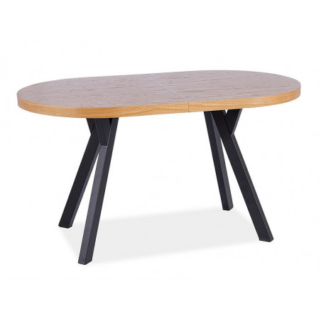 Table à manger extensible avec 2 plateaux supplémentaires en bois - 12 couverts - L 140/272 x P 80 x H 76 cm
