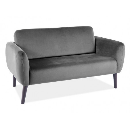 Canapé 2 places en velours gamme Elsa - Gris - L 145 x P 50 x H 80 cm