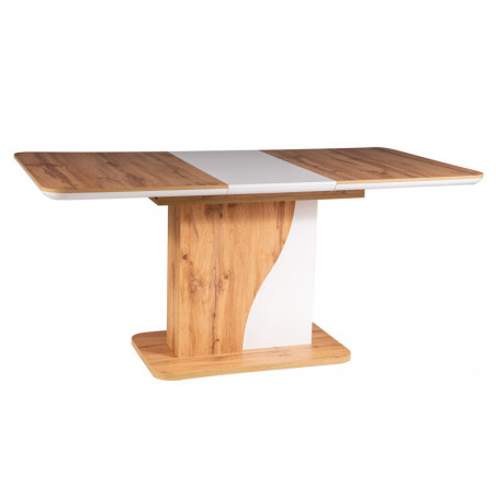 Table à manger extensible en bois - 8 couverts - L 120 / 160 x P 80 x H 76 cm
