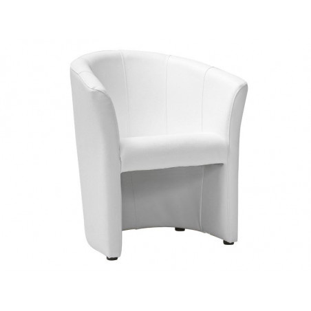 Fauteuil en cuir - Blanc - H 76 x L 67 x P 60 cm