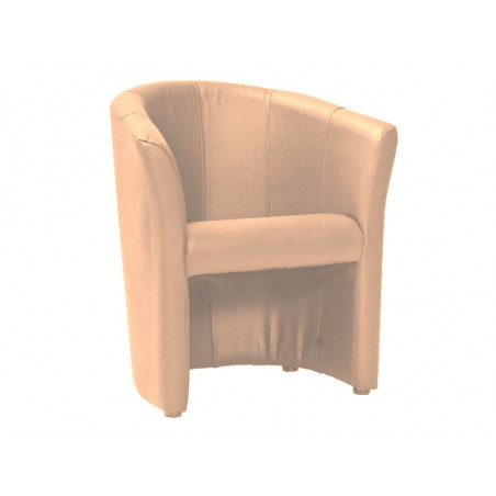 Fauteuil en cuir - Beige - H 76 x L 67 x P 60 cm