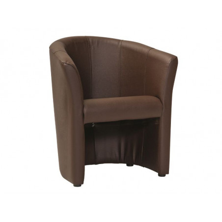 Fauteuil en cuir - Marron - H 76 x L 67 x P 60 cm