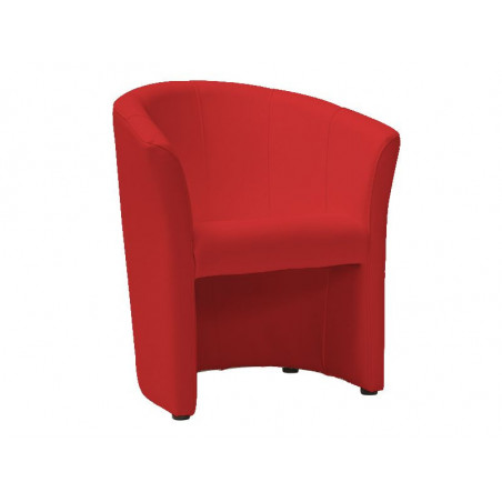 Fauteuil en cuir - Rouge - H 76 x L 67 x P 60 cm