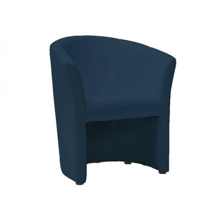 Fauteuil en cuir - Bleu marine - H 76 x L 67 x P 60 cm