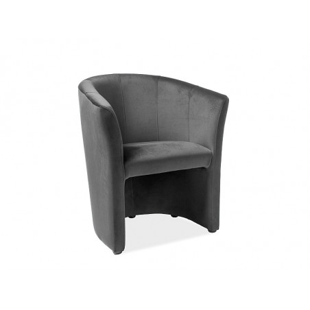Fauteuil en velours - Gris anthracite - H 76 x L 67 x P 60 cm