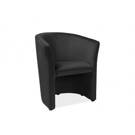 Fauteuil en velours - Noir - H 76 x L 67 x P 60 cm