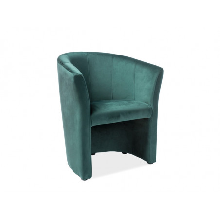 Fauteuil en velours - Vert - H 76 x L 67 x P 60 cm