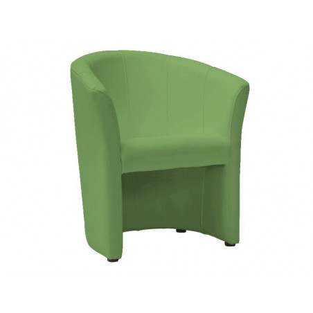 Fauteuil en cuir - Vert - H 76 x L 67 x P 60 cm