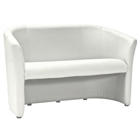 Canapé 2 places en cuir - Blanc - L 1m26 x P 60 x H 76 cm