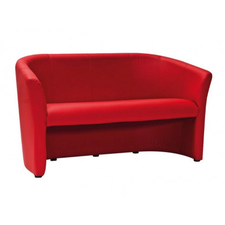 Canapé 3 places en cuir - Rouge - L 1m60 x P 60 x H 76 cm