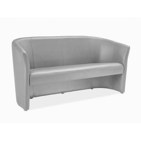 Canapé 3 places en cuir - Gris clair - L 1m60 x P 60 x H 76 cm