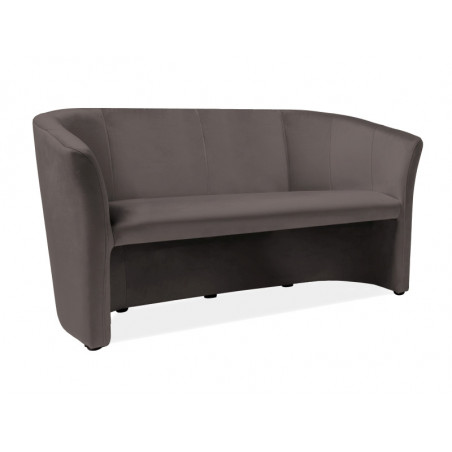 Canapé 3 places en velours - Taupe - L 1m60 x P 60 x H 76 cm