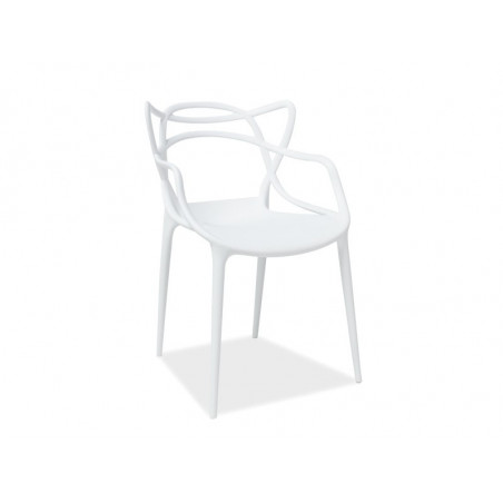 Chaise design en plastique - Blanc - H 81 cm