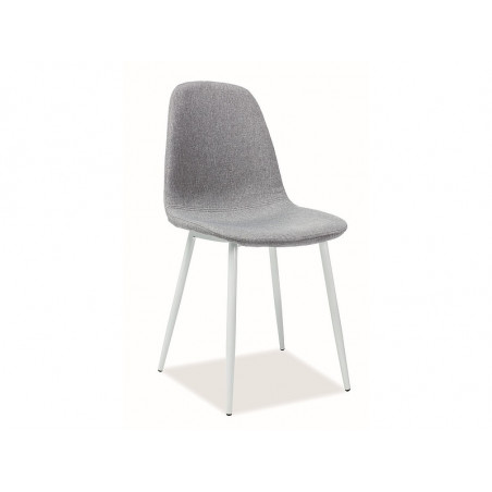 Chaise en tissu et pieds en métal gamme Fox - Gris et blanc - H 89 cm