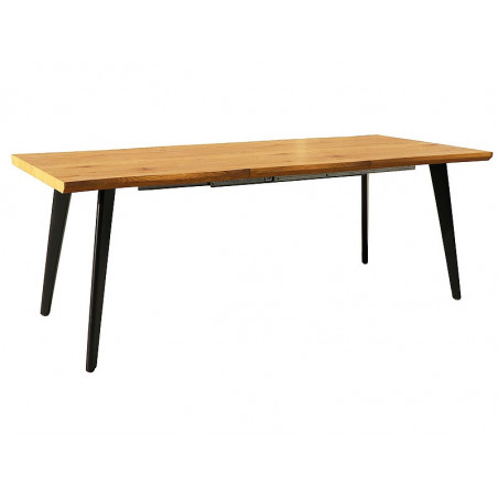 Table extensible en bois et métal avec plateau supplémentaire - 10 couverts - L 150/210 x P 90 x H 76 cm