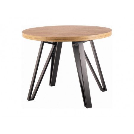 Table à manger ronde extensible en bois - 8 couverts - D 100 x H 76