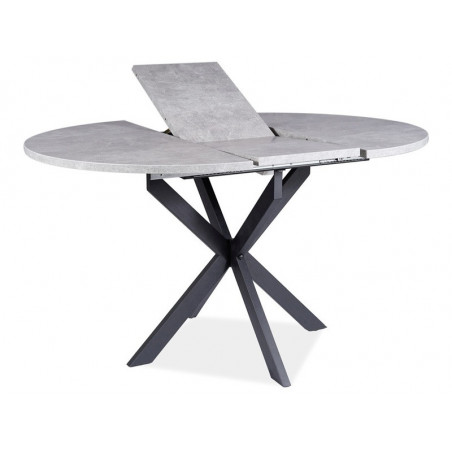 Table à manger ronde en bois effet béton - 6 couverts - D 100 x H 76 cm