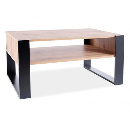 Table basse en bois gamme Gema avec emplacement de rangement - L 100 x P 64 x H 50 cm