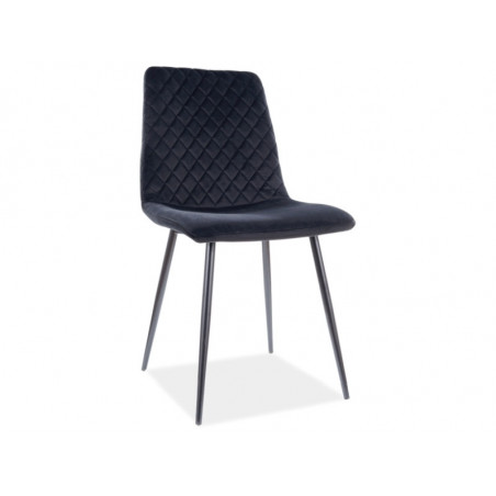 Chaise en velours matelassé gamme Iris - Noir - H 84 cm