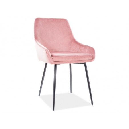 Chaise ALBI en velours - Rose - H 82 cm