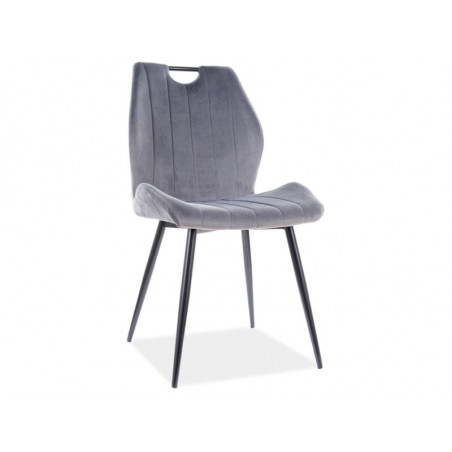 Chaise en velours ARCO - Gris - H 91 cm