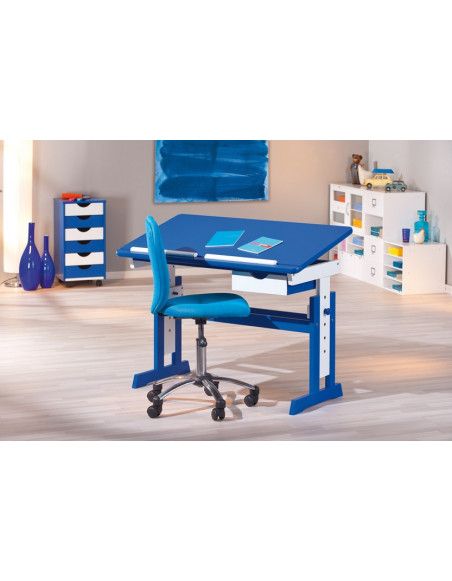 Bureau pour enfant avec plateau inclinable - Pupitre bleu