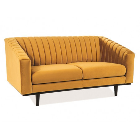 Canapé 3 places en velours ASPREY - Jaune - H 78 x L 150 x P 60 cm