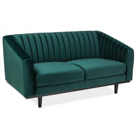 Canapé 3 places en velours ASPREY - Vert - H 78 x L 150 x P 60 cm
