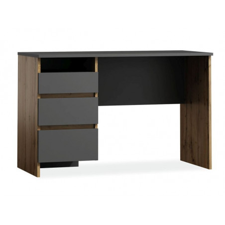 Bureau avec 3 tiroirs de rangement en bois - Noir et beige - H 77cm x L 120 cm