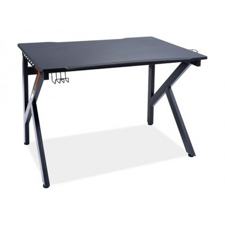 Bureau avec un cadre en métal - Noir- Pieds en forme de K - H 77 cm x P 75 cm x L 116 cm