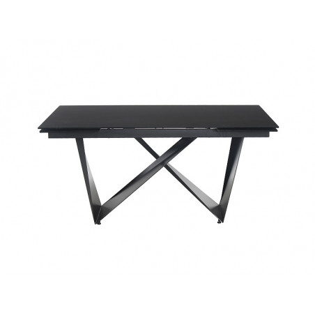 Table extensible sur deux pieds en métal - Noir - 10 couverts - L 240 cm x H 76 cm x P 90 cm
