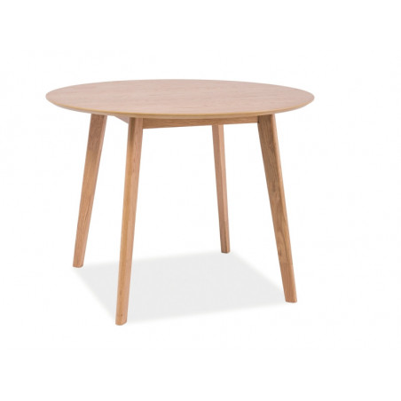 Table ronde en bois - Beige - 4 couverts - H 75 cm x D 90 cm