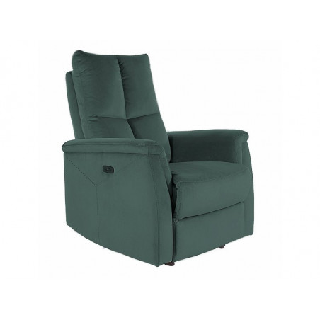 Fauteuil de relaxation inclinable en velours - Vert - L 96 cm x l 57 cm