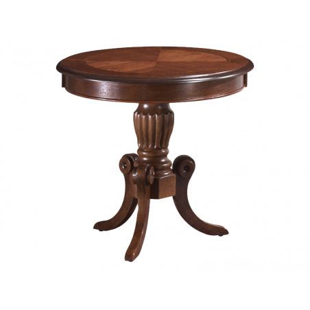 Table d'appoint ronde en bois - Marron - H 55 cm x D 60 cm